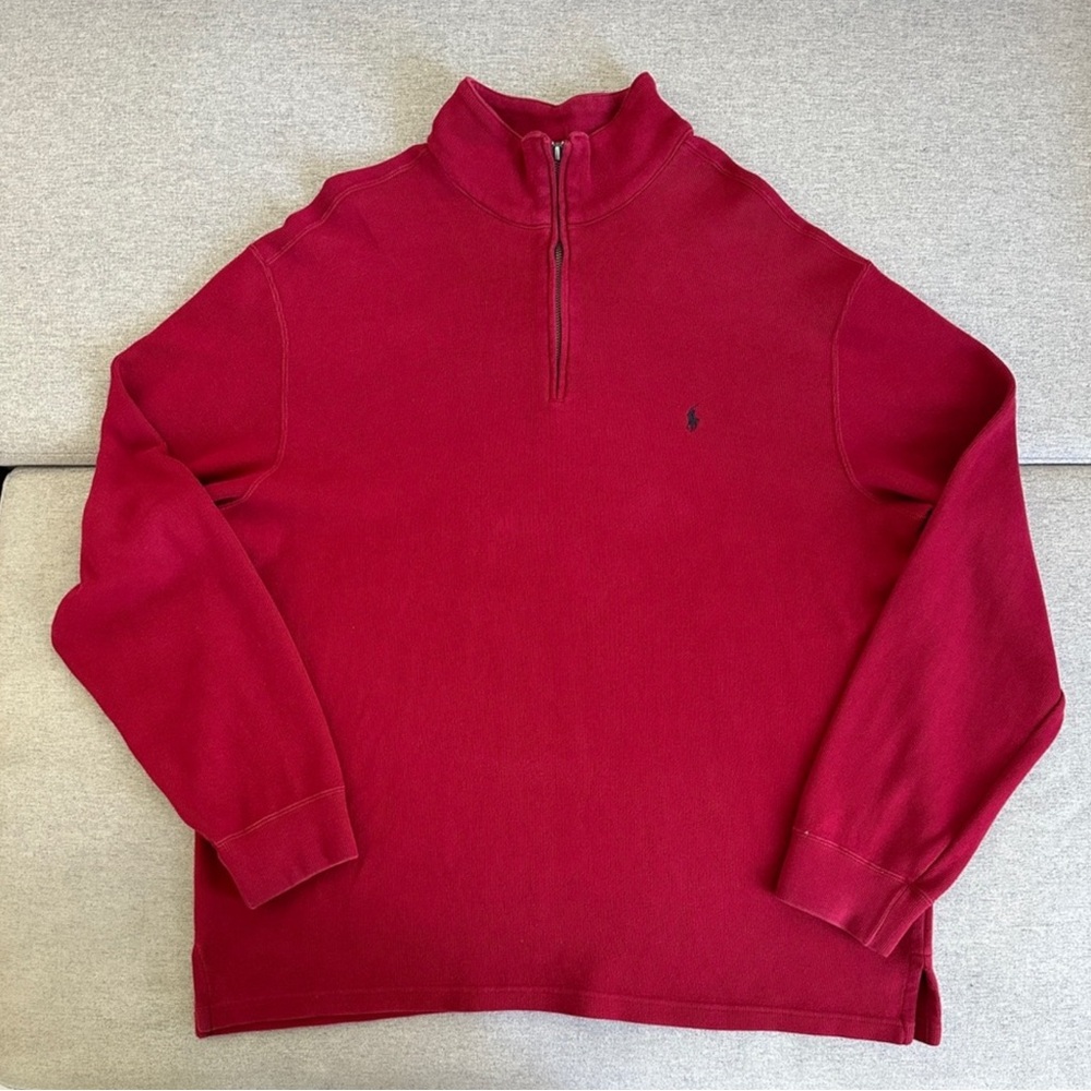 Polo Ralph Lauren Quarter Zip Pullover Jacket Men's Size XXL Red